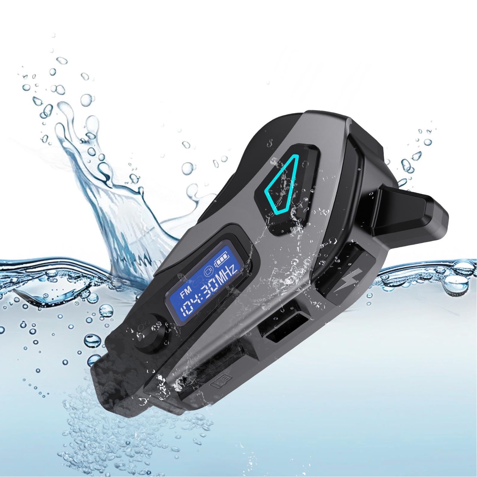 VBESTLIFE Auricolare Bluetooth per Casco Moto con Fotocamera 1080P, Altoparlanti per Casco con Microfoni, Citofono/chiamata in Vivavoce/musica/resistente All'acqua/cancellazione del Rumore