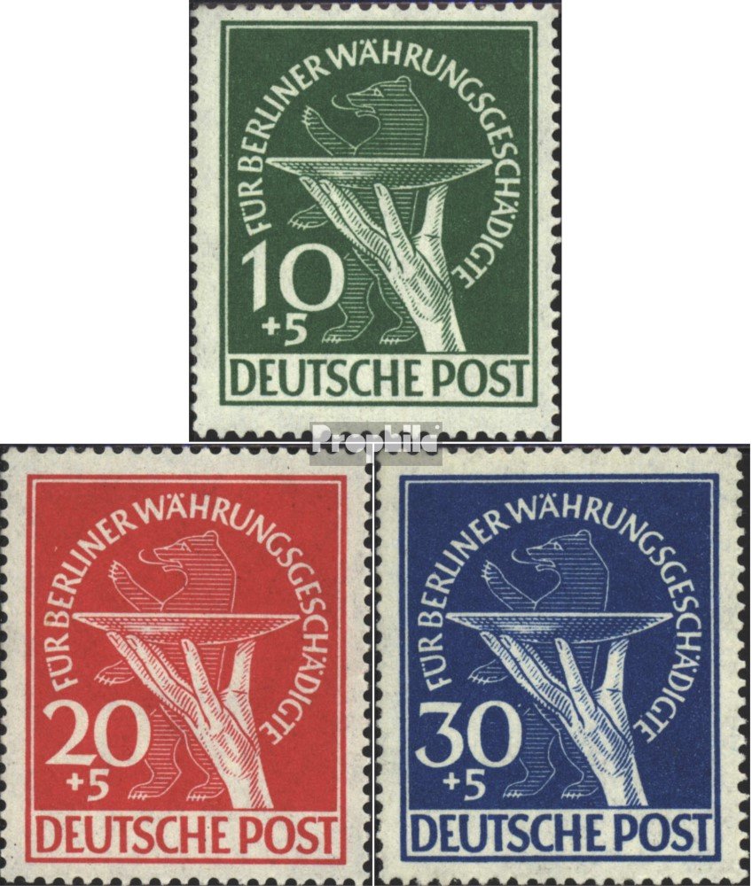 Sellos Berlín Oeste 68-70 de Prophila con pliegue de 1949 2