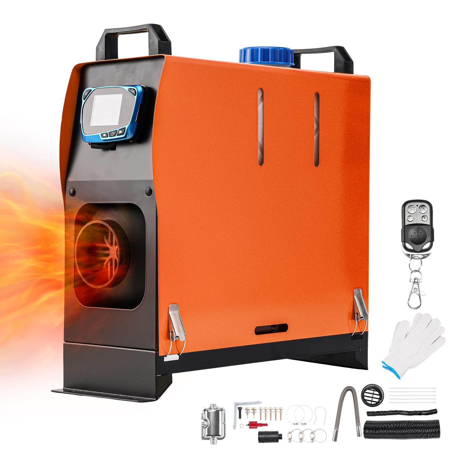 Calefactor diésel todo en uno de 5 kW y 12 V con interruptor LCD y control remoto. Calentamiento rápido, calefacción diésel portátil y silenciosa para autocaravanas, coches, camiones, autobuses y ve