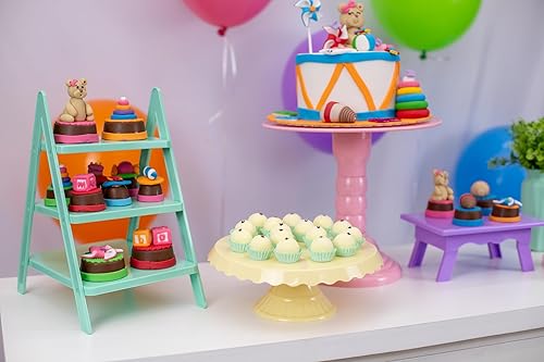 Miniatura 8 de Soporte de pastel de encaje delgado redondo acrílico Soporte para cupcakes Soporte de caramelo (naranja)