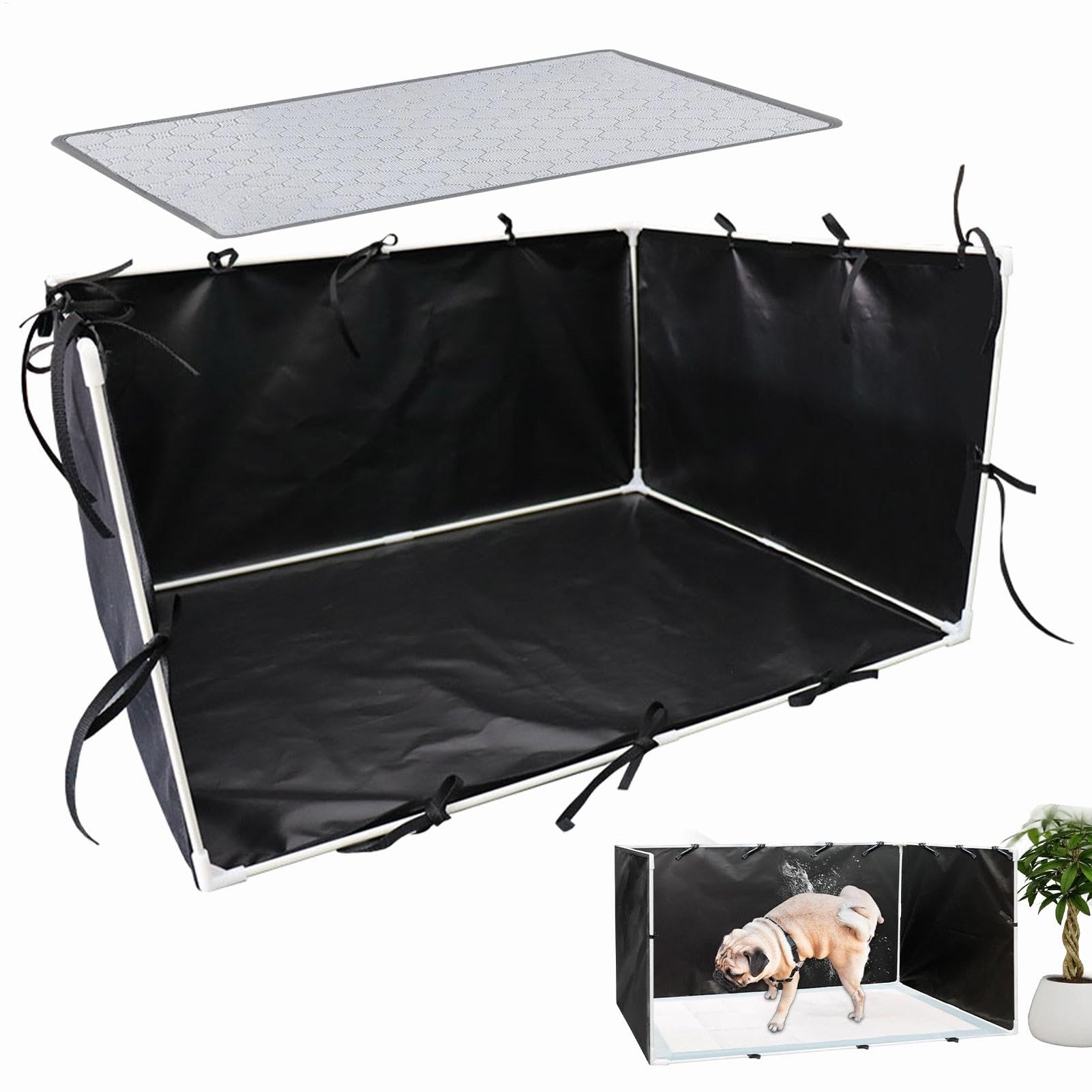 Hundepee -Pad -Halter, Hund Splash Box Guard - Welpen -Toilettenzaun, einfache saubere tragbare Urinpolsterzaun wasserdichtes 600D -