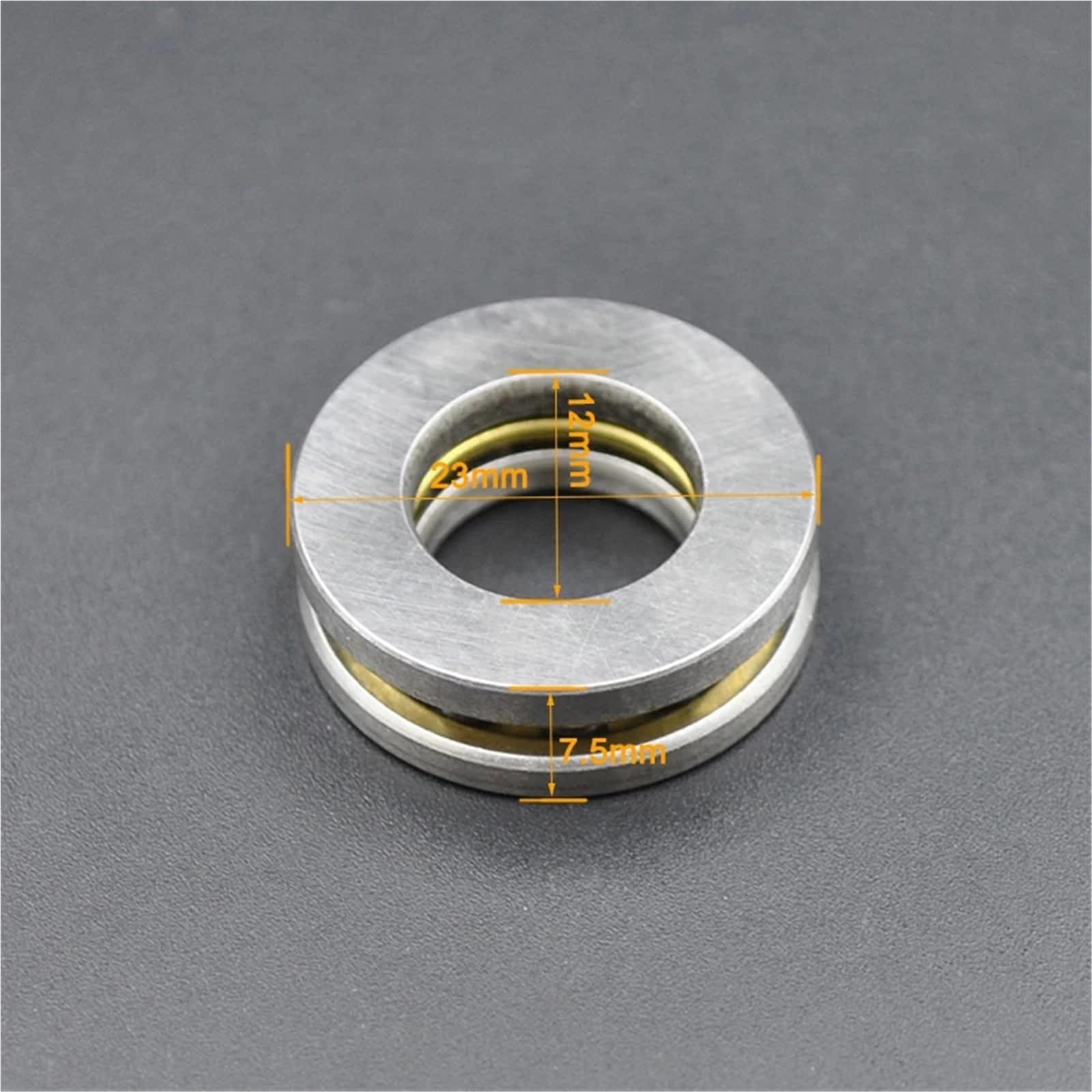 Rodamiento axial de bolas F12-23M F12 23m, 12 x 23 x 7,5 mm, diámetro interior de 12 mm, mini rodamientos axiales de bolas pequeños (2/10 unidades)(2Pcs)