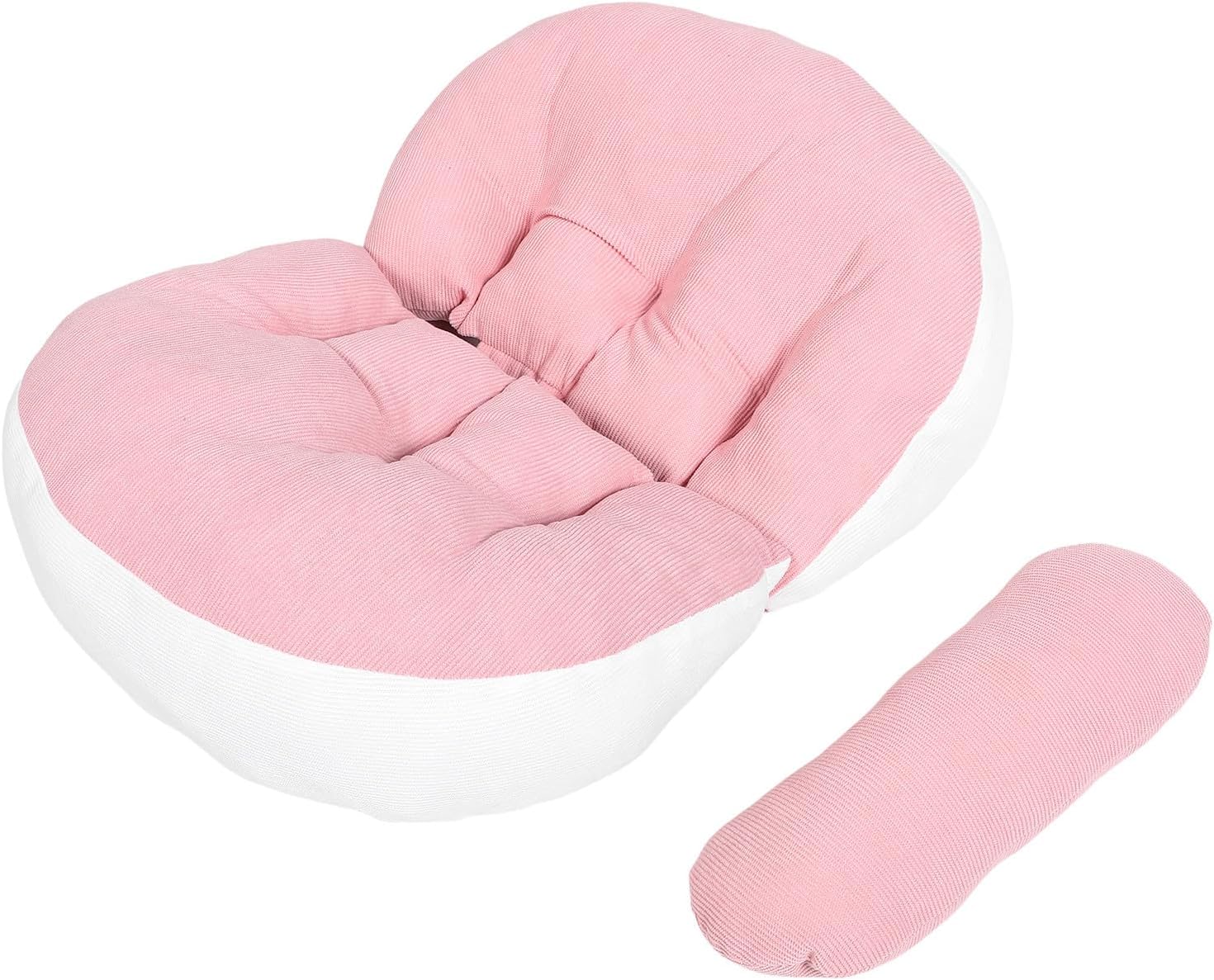 U Shaped Pregnancy Pillow for Pregnant Women with Belly and Back Support, Soft Maternity Body Pillow for Side Sleeping and Nursing, Pink