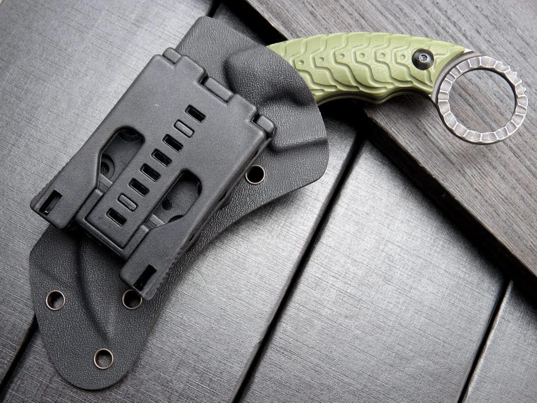 Gtkii Gtk110 Fixed Blade Knife,D2 Steel Blade +G10 Handle Scales Outdoor Camping Knives,EDC Tool Knifes with Kydex Sheath(Army Green)