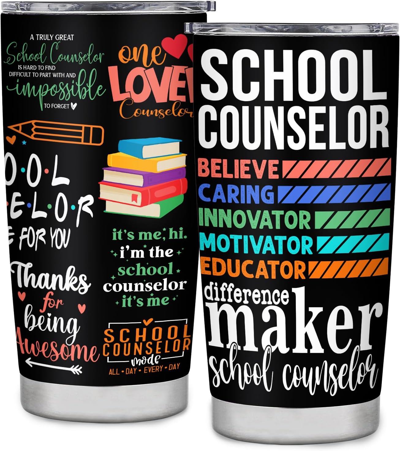 CaringTee School Counselor Gifts, Counselor Appreciation Week, School Counselor Tumbler 20oz, Counselor Office Must Haves, School Counselor Retirement Gift, Gifts for School Counselor