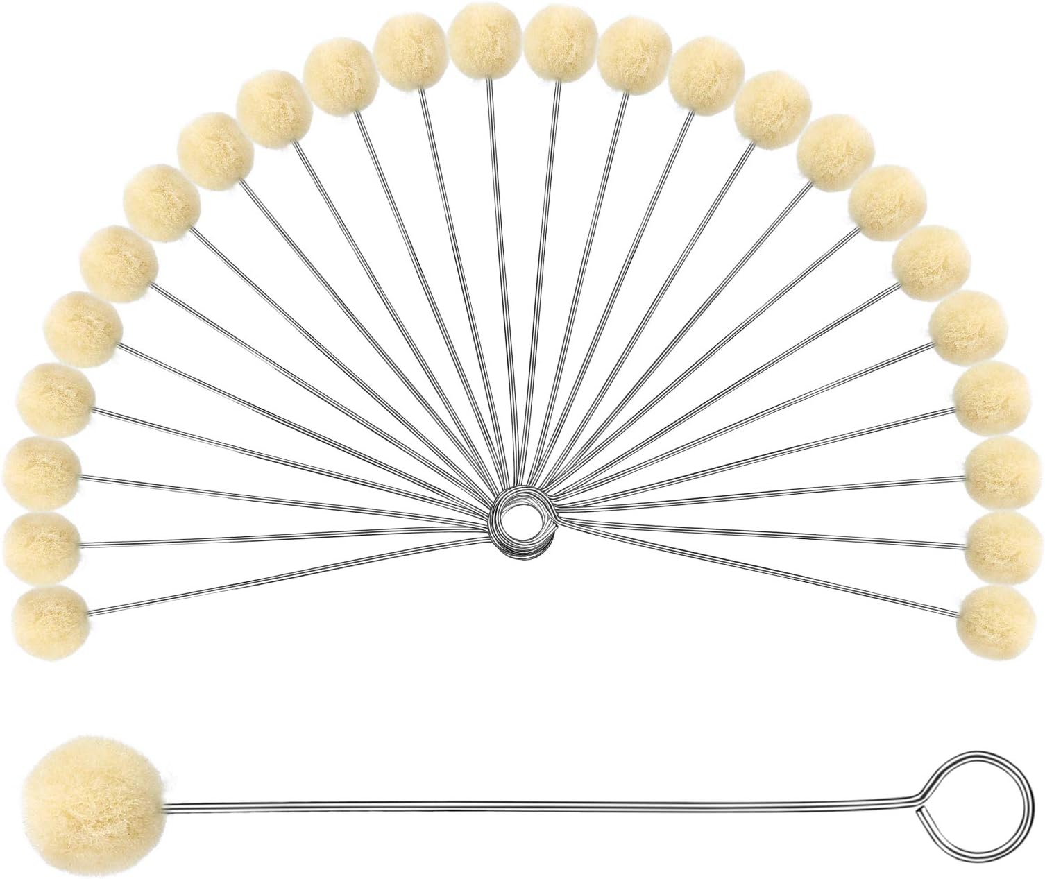 BUTUZE 25 Pcs Wool Daubers, Ball Brush Leather Dye Tool with Metal Handle Wool Daubers for Leather Dyes for DIY Crafts Projects