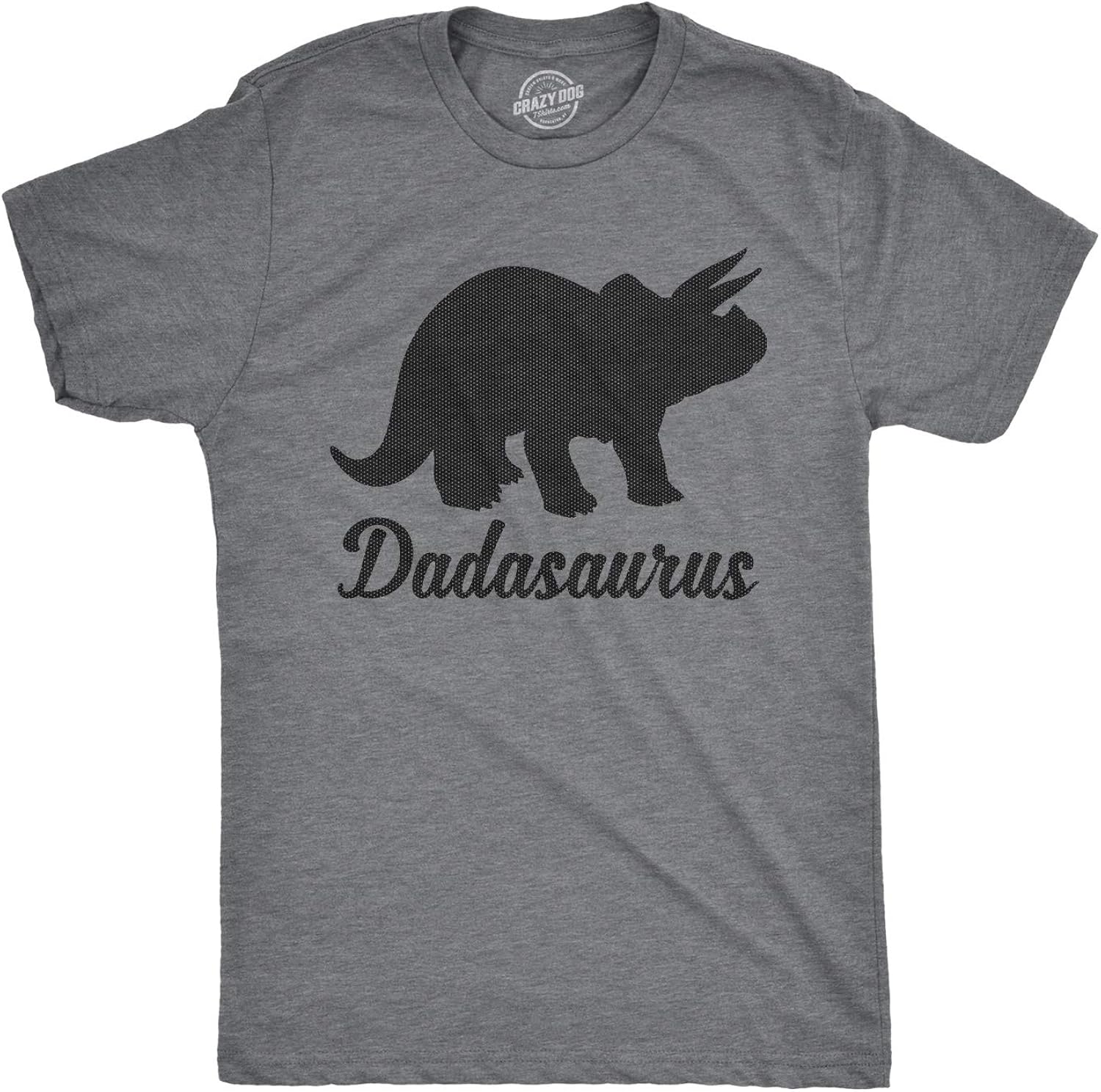 Crazy Dog T-Shirts Mens Dadasaurus Tshirt Funny Fathers Day Dinosaur Tee for Guys