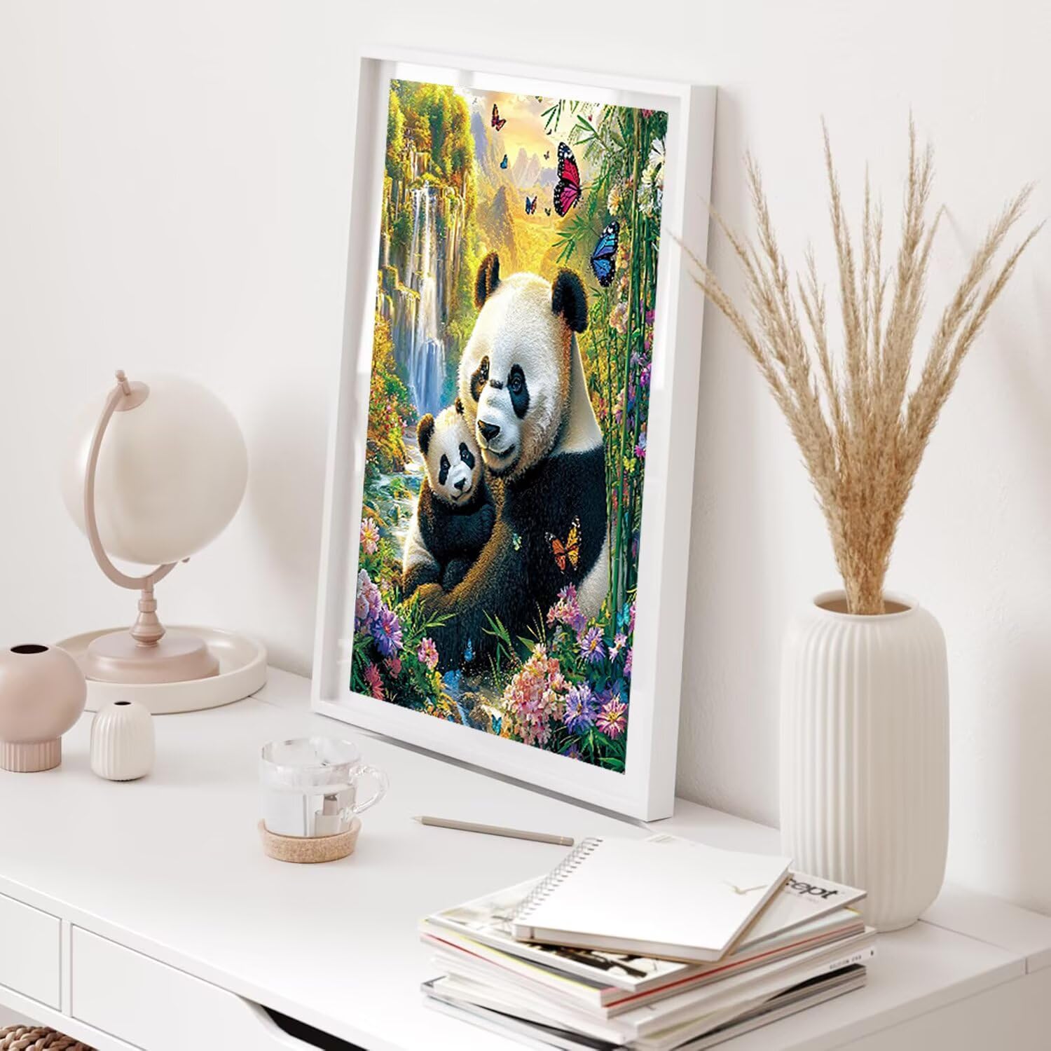 Hyupuanj Zestaw do malowania diamentami 5D DIY Scenic Panda, 91 x 122 cm h