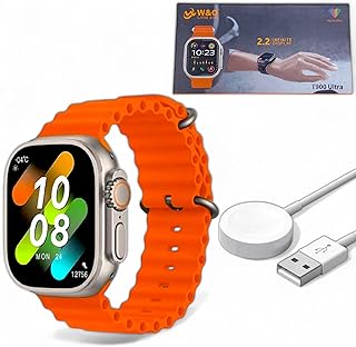 ساعة ذكية T900 الترا للنساء والرجال بشاشة HD 2 انش وسوار 49 ملم لون عشوائي، تدعم دائما على مدار الساعة واللياقة البدنية والمكالمات وبلوتوث ومعدل ضربات القلب ووضع الرياضة ومراقبة النوم (ذهبي)