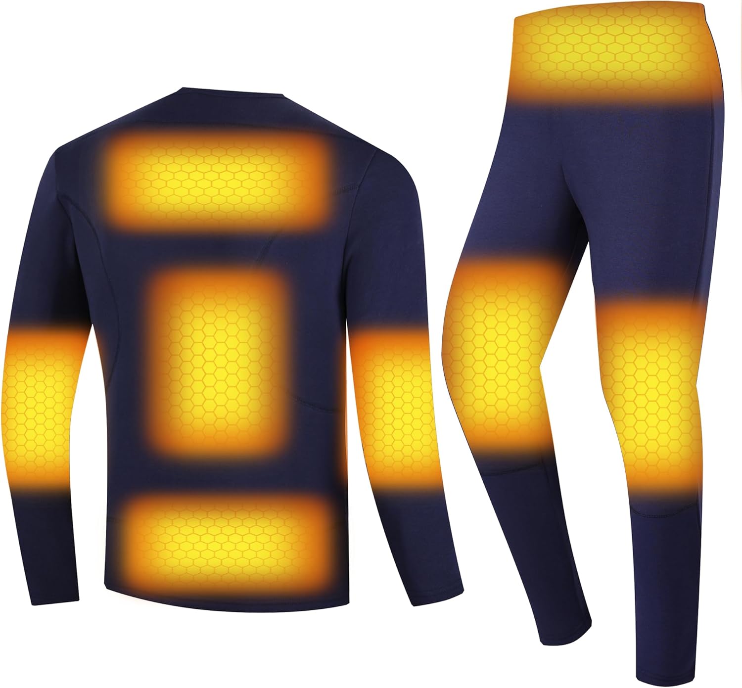 Men's Heating Underwears, Electric Thermal Baselayer Top And Bottom Heated Long Johns Set for Outdoor Sport