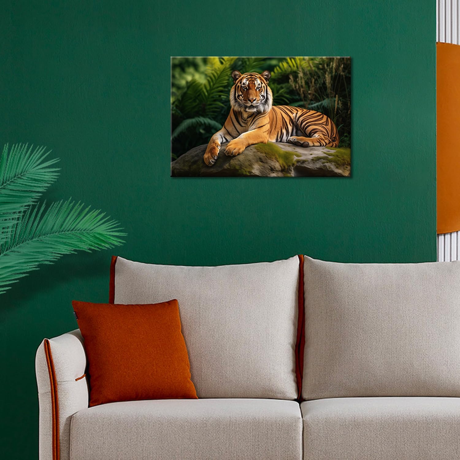 Tiger Wall Art Wild Animal Canvas Wall Art Tiger Pictures for Wall Painting Print on Canvas Framed Contemporary Art Poster for Men Boy Bedroom Home Decor,Ready to Hang