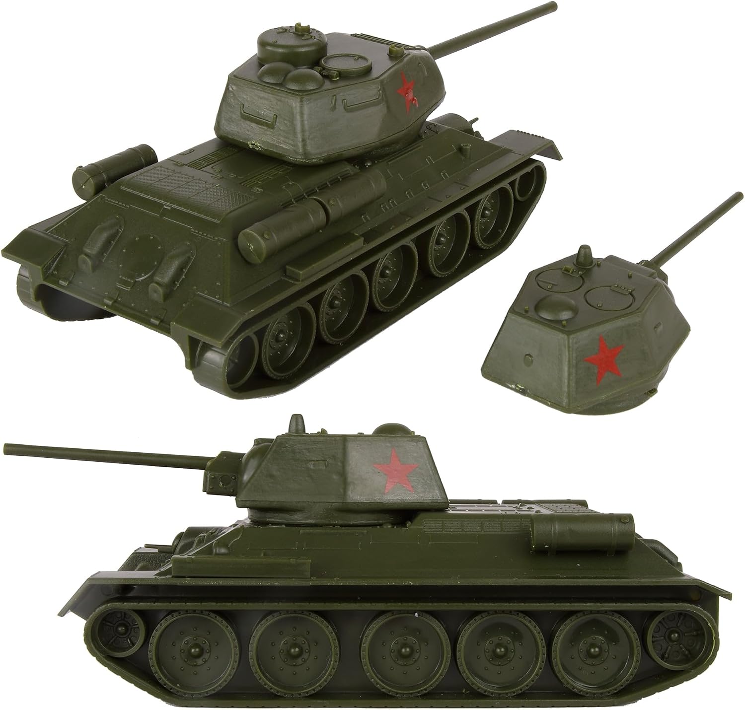 BMC CTS WW2 Soviet T-34 Tank - Olive-Green 1:40 Russian T34 Plastic Army Vehicle