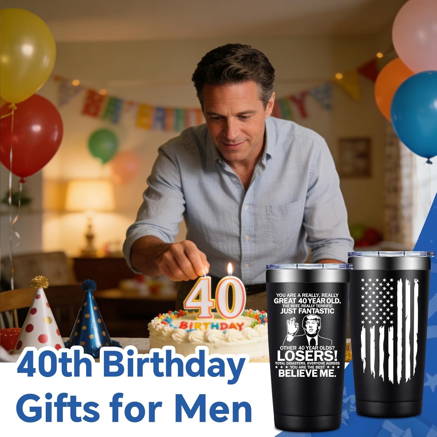 40th Birthday Gifts for Men Women - 40 Year Old Gifts 20oz Tumbler image 2
