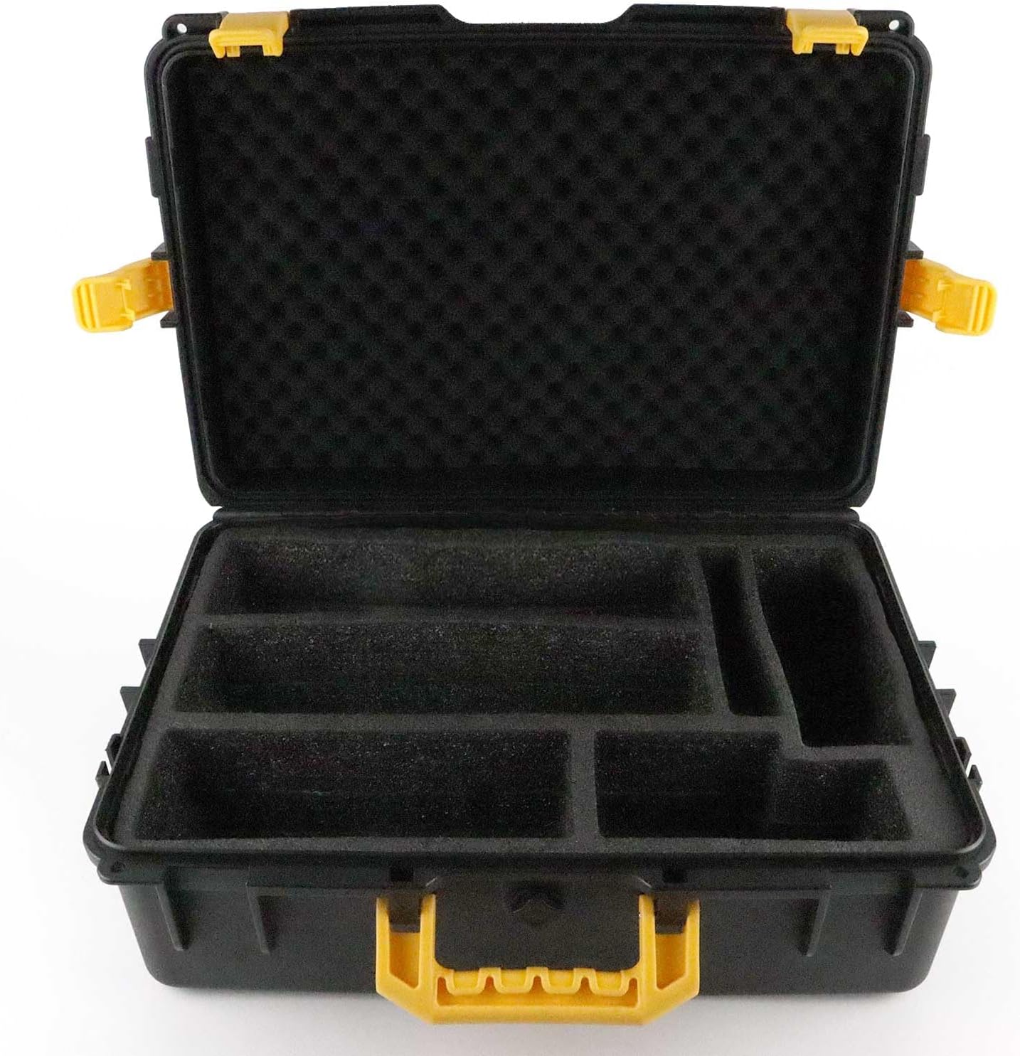 Storage Case for Dewalt Batteries - Waterproof Hard Shell Tool Box with Pre-Cut Foam for 8v/12v/18v/20v Battery & Chargers, Organizer for Garage, Workshop, DIY Enthusiasts(CASE ONLY)