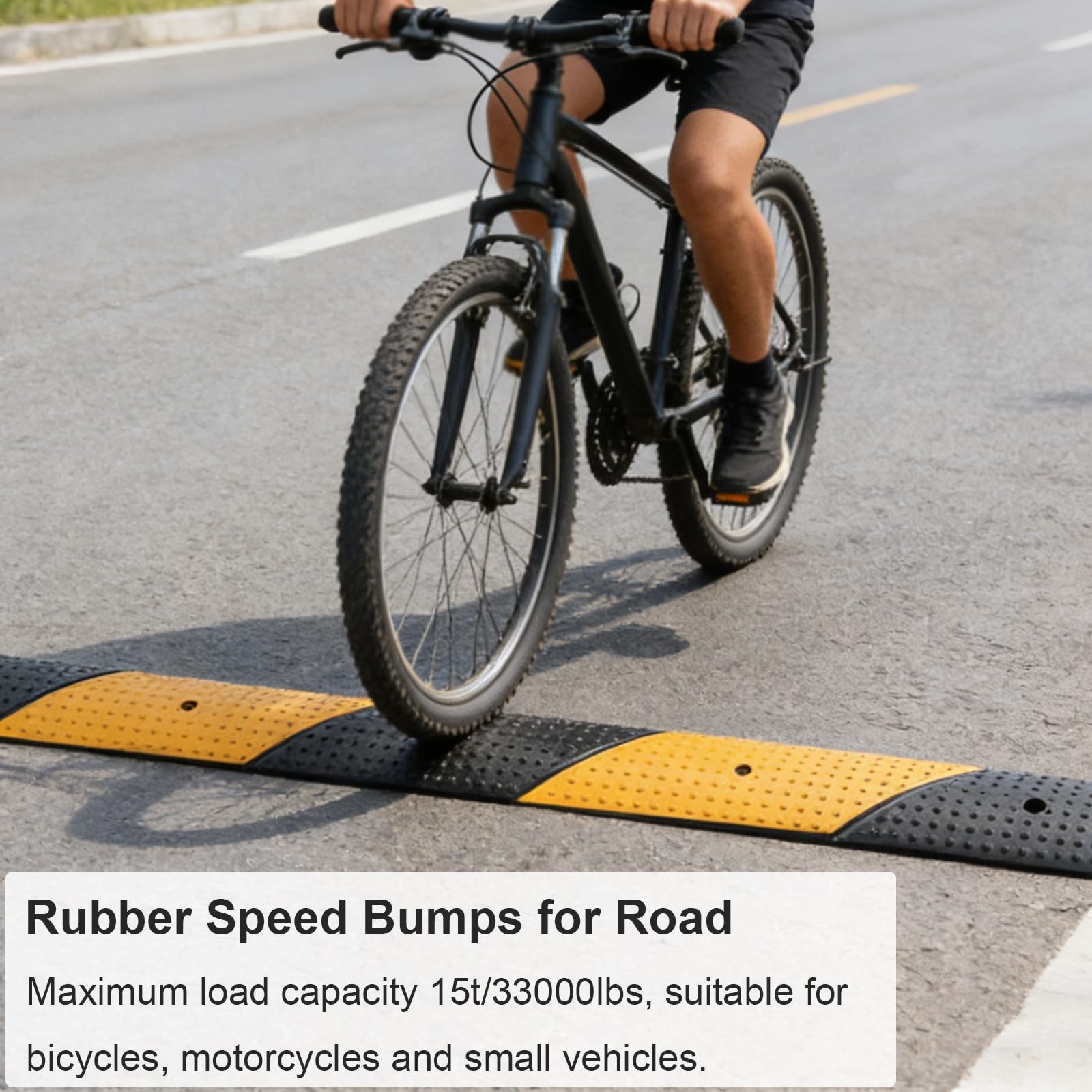 100cm Reductor de Velocidad Vial, Reductor Velocidad Coche de Goma, Badenes para Garaje, Alta Visibilidad, Antideslizantes, para Garajes, Caminos Grava, Asfalto y Hormigón