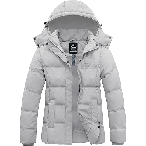 Wantdo Women's Hooded Warm Winter Coat Quilted Thicken Puffer Jacket with Removable Hood