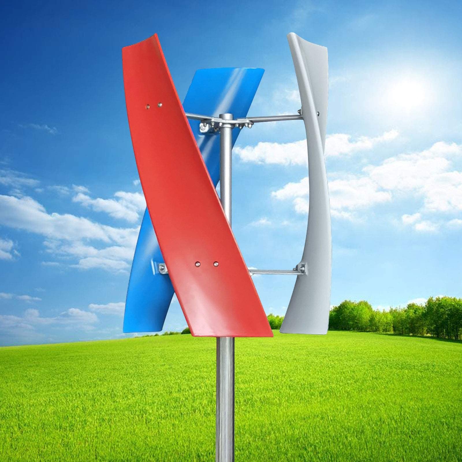 Aerogenerador Vertical Portátil De 12 V Y 3000 W con 3 Aspas para Generación De Energía En El Hogar, Caravanas Y Exteriores.