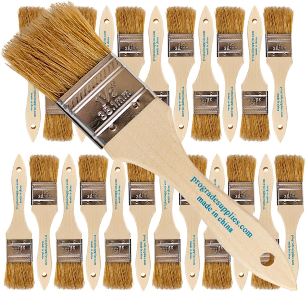 24pk &ndash; 1.5インチチップペイントブラシペイント、しみ、ワニス、接着、Gesso
