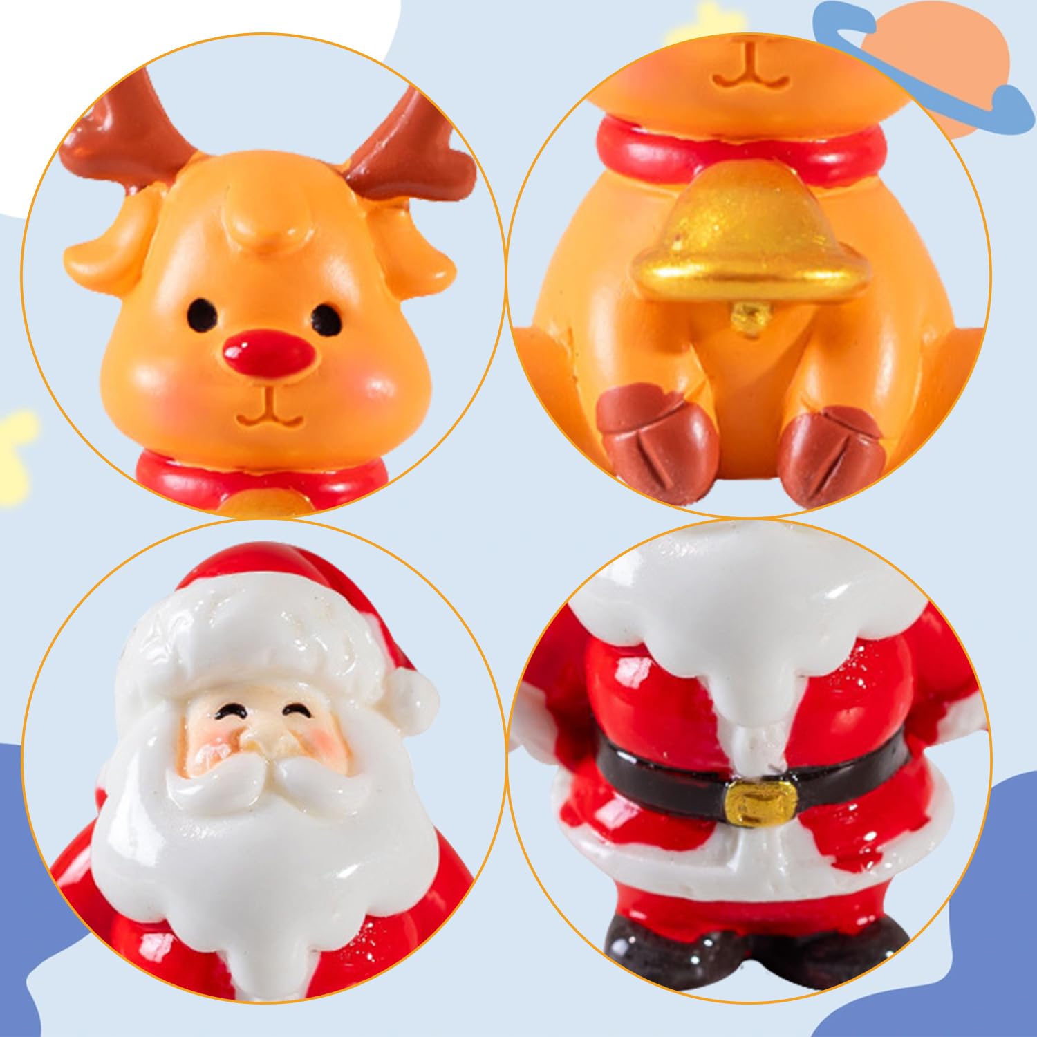 MEISH 2 Pieces Christmas Aquarium Decorations Resin Santa Claus Reindeer Fish Tank Figurine Xmas Landscape Ornament Figurine for Xmas Holiday Aquarium Table Decor - Image 4