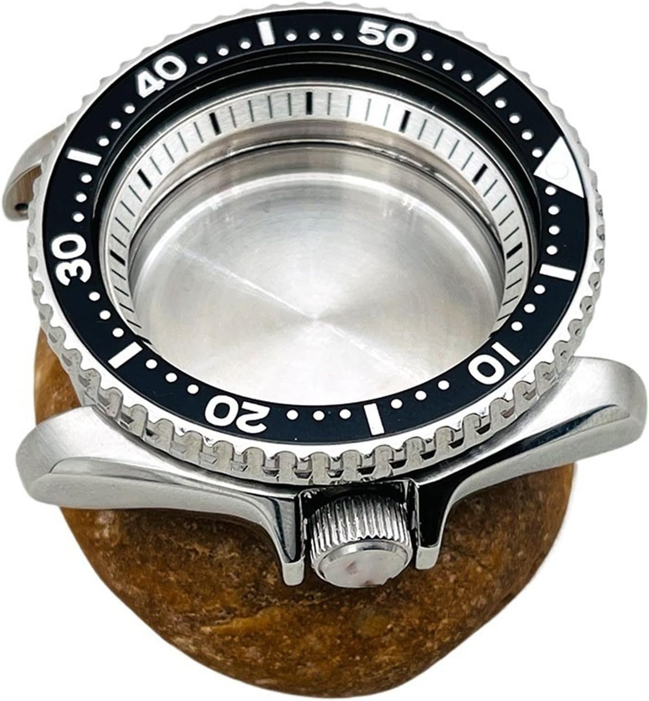 [SDFGUL] シルバーケース、ダブルギアベゼル、リューズ、3オープン、SKX007、SKX009、SRPD、NH35、NH36ム