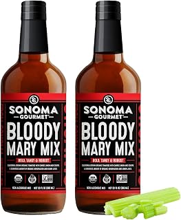 Organic Bloody Mary Mix | Bold, Tangy & Robust | USDA Organic, Non-GMO, Vegan & Keto-Friendly | Premium Cocktail Mixer - 33 Ounce Bottles (Pack of 2)