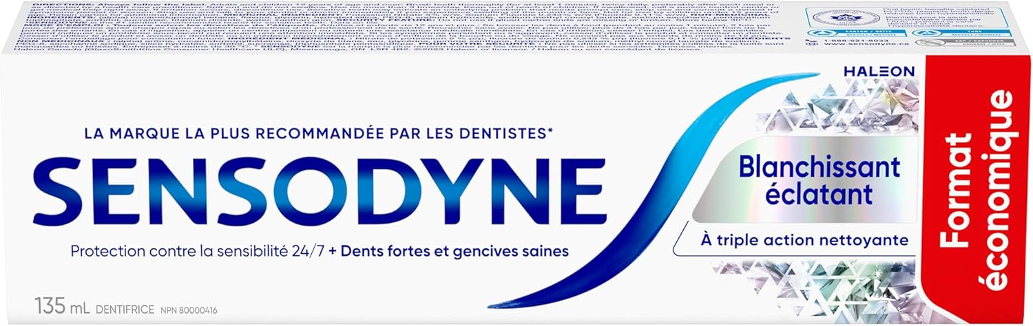 Sensodyne Brilliant Whitening Sensitive Toothpaste, Value Size 135ml (Packaging May Vary) Brilliant White 135 g (Pack of 1) - 2