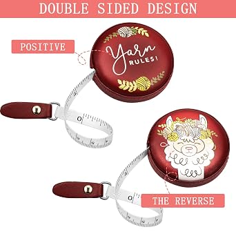 Tape Measure, Retractable Measuring Tape Double Scale Sewing Flexible Ruler Small Sewing Tape Measure with Snap Button Closure for Body Weight Loss Fabric Sewing Tailor Cloth 150cm/60 inches