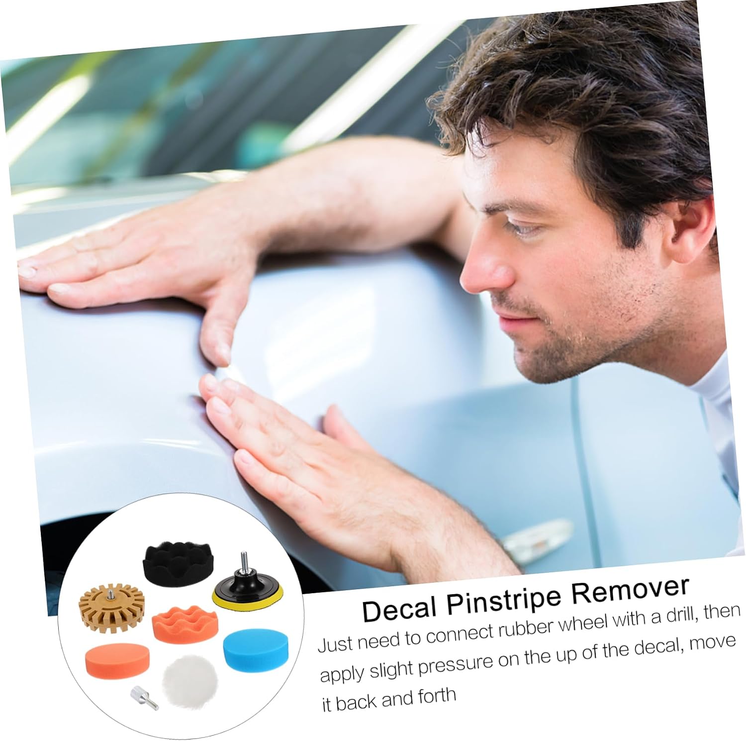 STOBOK 8pcs Rubber Eraser Wheel Decal Removal Tool for Safe Adhesive and Sticker Remover Rubber Wheel for Automotive and Use Easy to Operate