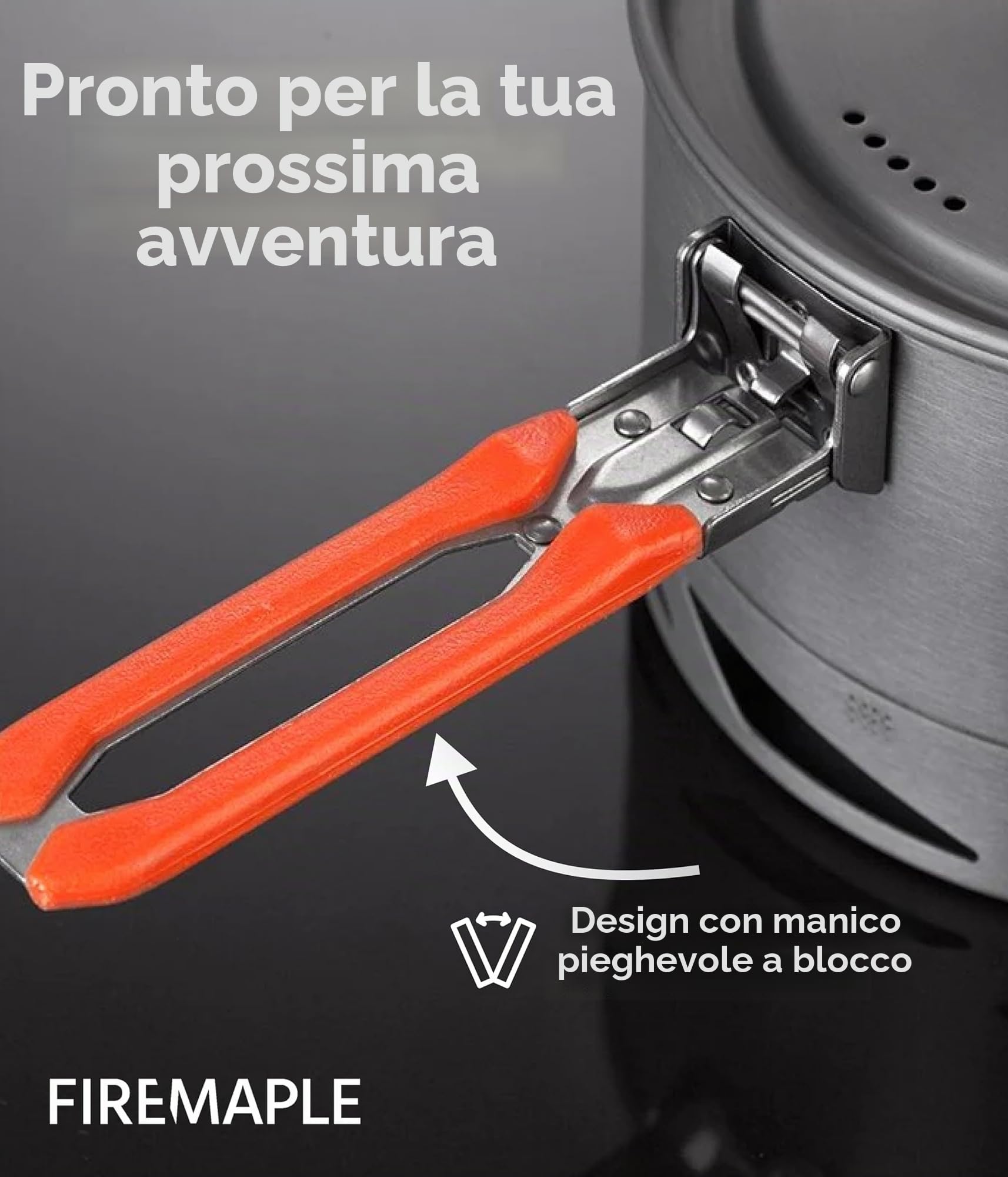 Fire-Maple Braciere Feast K2 Pentola da Campeggio in Alluminio anodizzato Duro con circolazione del Calore 1,5 L