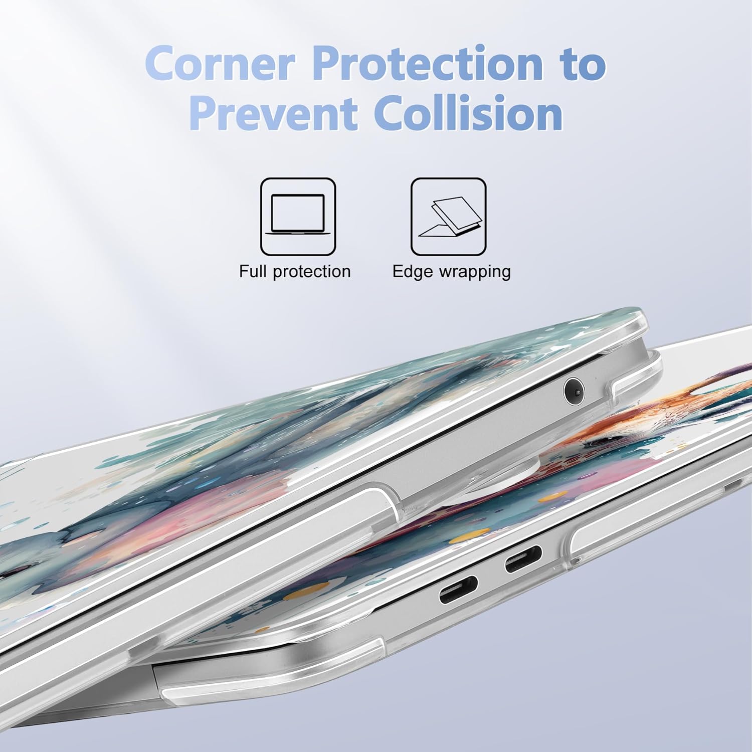 Case for MacBook Pro 13 inch with/Without Touch Bar (2016-2022, M2 A2338 M1 A2289 A2251 A2159 A1989 A1706 A1708), Hard Shell + Keyboard Cover + Dust Plug - Elephant & Giraffe - Image 3