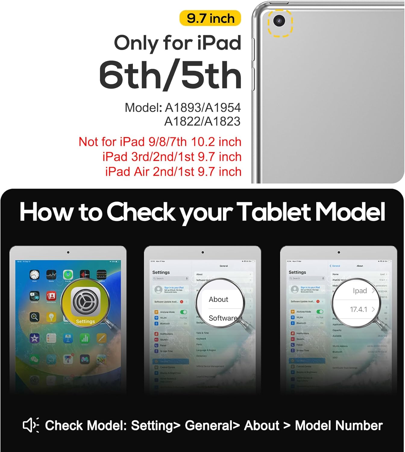 BRAECN Kids Case for iPad 6th/5th Generation 9.7 inch 2018/2017, Rugged Heavy Duty Shockproof Cover for iPad 6th/5th Gen, 360° Rotating Kickstand & Soft Hand Strap & Shoulder Strap, Light Rainbow