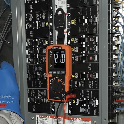 Vista 63 de Klein Tools ET270 Multi-probador digital de rango automático, AC/DC, resistencia, continuidad, probador de receptáculo GFCI con cables de prueba
