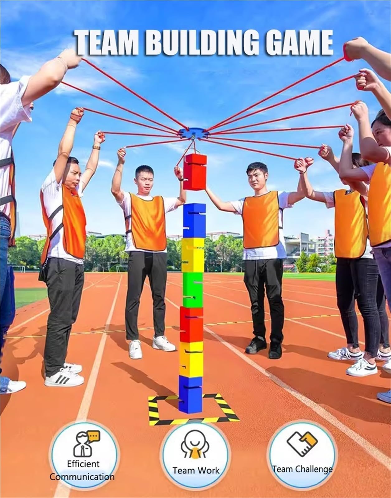 Juego de Equipo Juegos De Formación De Equipos Al Aire Libre For El Trabajo, Actividades Al Aire Libre For Adultos, Juegos De Team Tower Games, Juego De Competición Divertido De Día De Campo