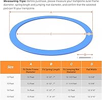 Vista 6 de AW 12/13/14/15FT Trampoline Spring Cover Replacement Trampoline Safety Pad Trampoline Accessories, UV-Resistant, PVC EPE Foam Protection