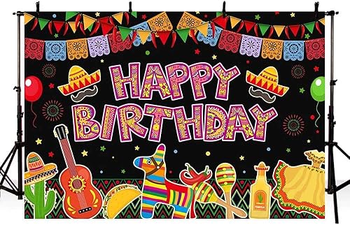 Miniatura 3 de Sendy Telón de fondo de fiesta mexicana de 8 x 6 pies, diseño de cactus mexicano, guitarra, cumpleaños, fotografía, fondo, México, Cinco De Mayo,