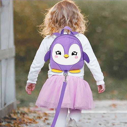 Vista 5 de Accmor Arnés de Mochila con Correa para Niños Pequeños, Lindas Mochilas de Pingüino para Niños con Eslabón de Muñeca Anti-Pérdida, Mini Arnés