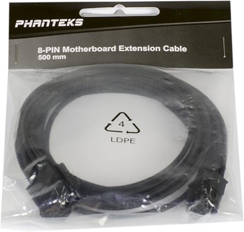 Miniatura 4 de Phanteks Cable de extensión con funda premium MB de 8 a 8 (4+4) pines de 19.68 pulgadas de longitud, negro (PH-CB8P_BK)