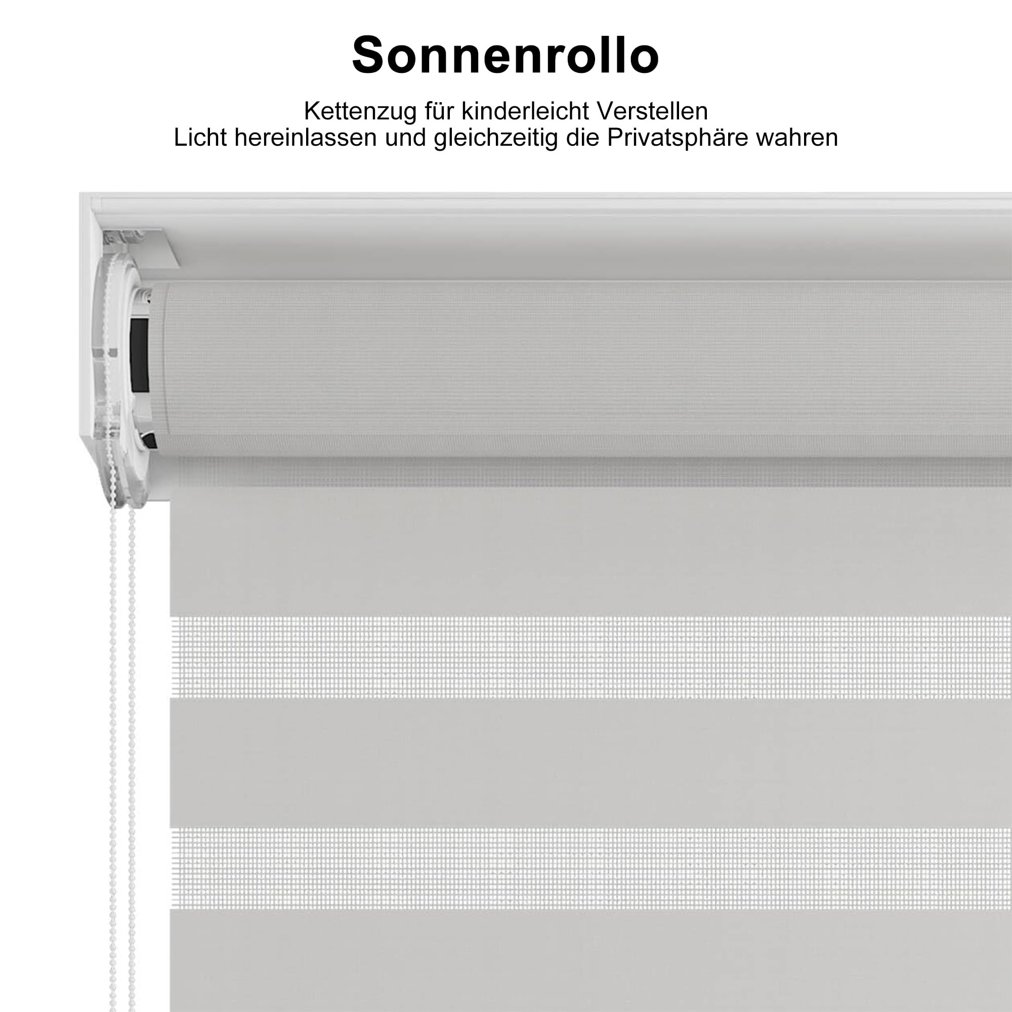 PURPLE LEAF Lamellenpergola Zubehör BY-AS, 2er-Set Außenrollo, für 3 m Graue Lamellenwand, UV-Schutz und Sichtschutz, Aluminiumrahmen und Textil, Stufenlos Einstellbar, Weiß