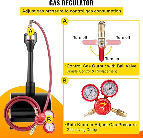 Miniatura 5 de VEVOR Forja de cuchillo de propano, forja de herrería con un solo quemador, forja de propano portátil con estructura abierta, forja de herrero de