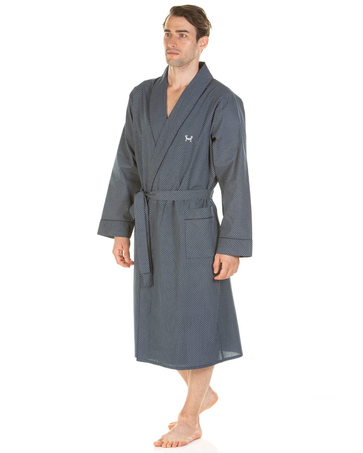 Undercover Men's Navy Geo Print Haigman Easy Care Printed Dressing Gown 7596 Medium
