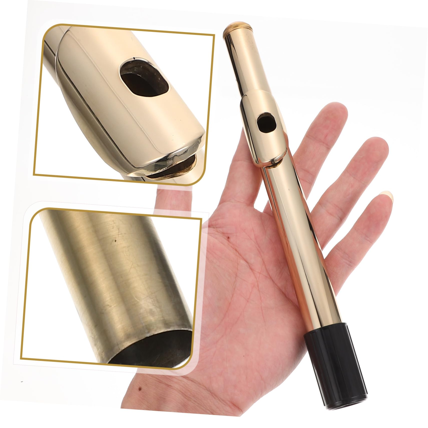 16-loch Weißmessing Metallflöte Gold, Flötenkopfstück | Nickelbeschichtet, Glatte Gratfreie Oberfläche, Leicht zu Reinigen, für Schüler und Profis
