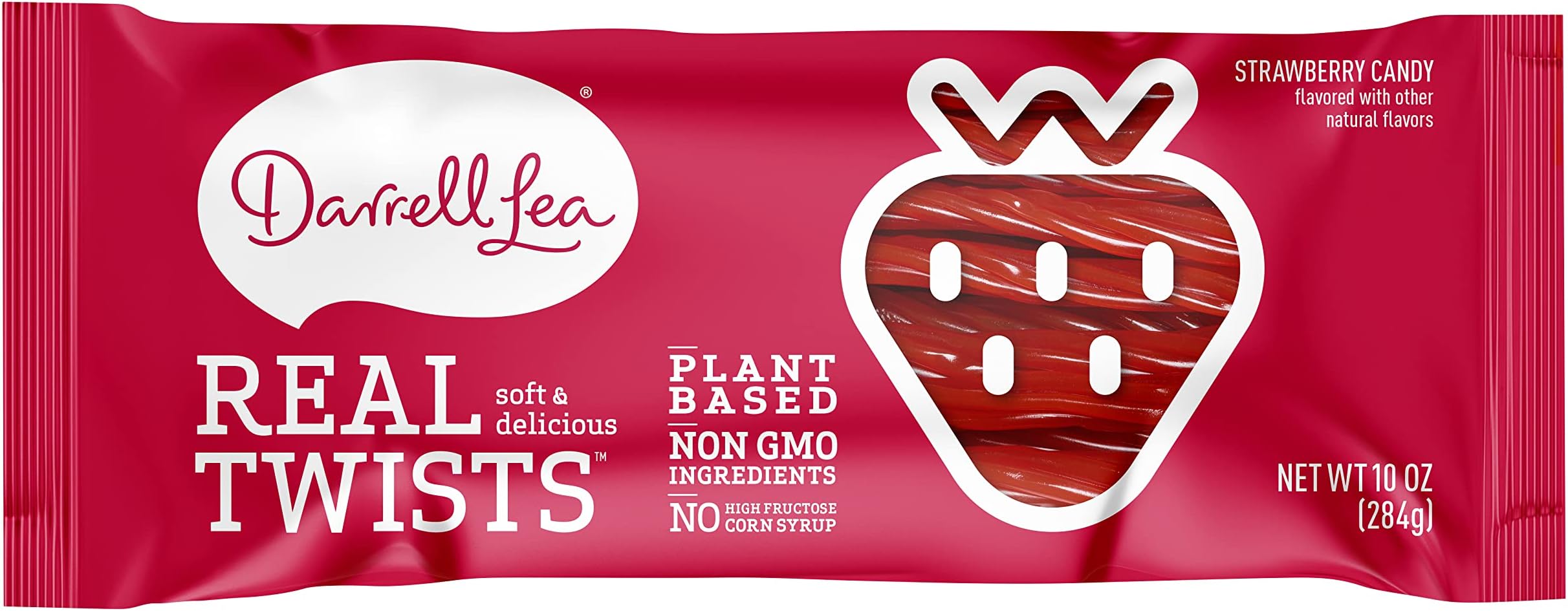 Strawberry Real Twists Candy - Darrell Lea 10oz - NON-GMO, NO HFCS, Vegan-Friendly & Kosher - From America's #1 Soft Eating Licorice Brand!