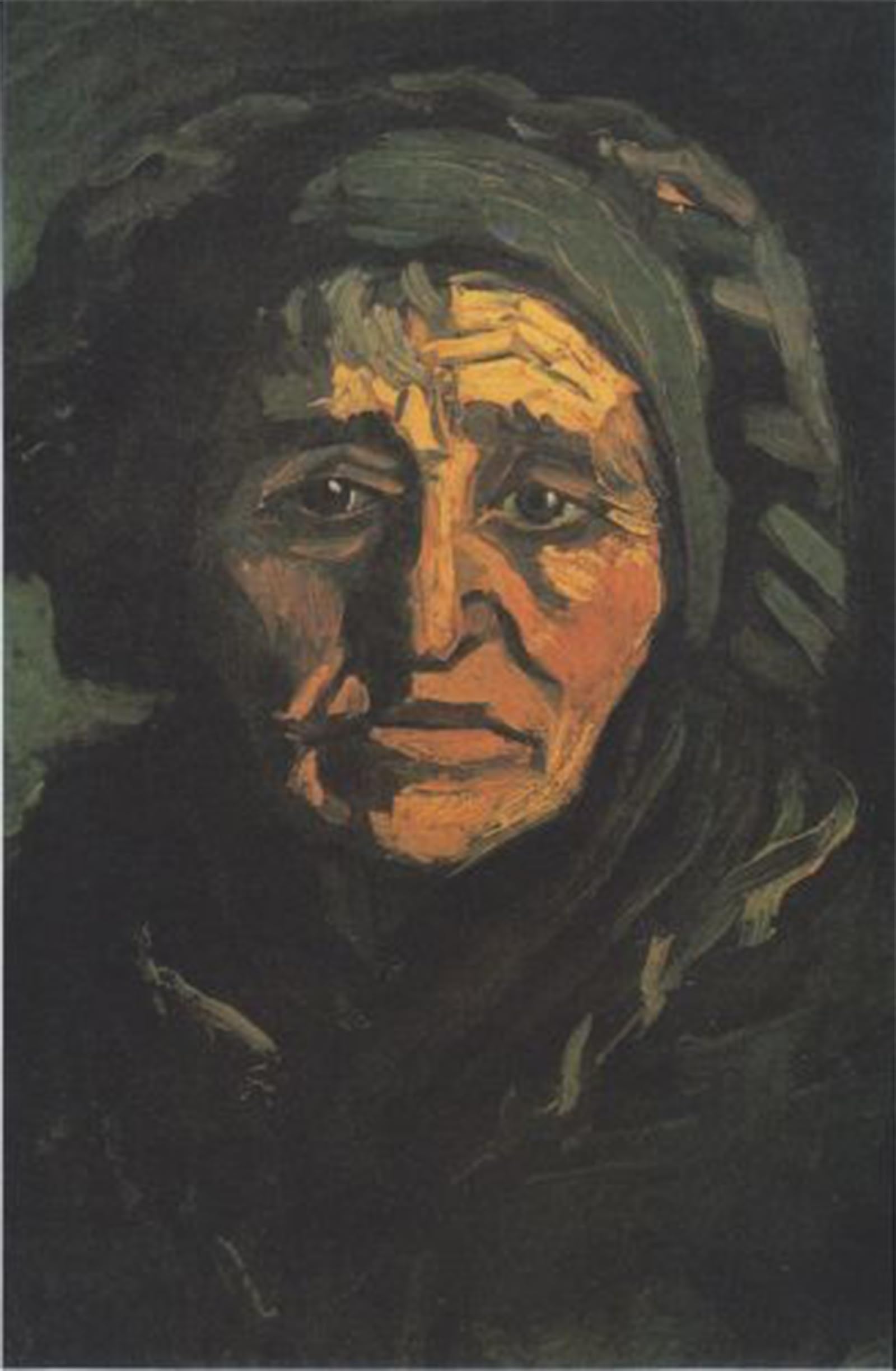 ARTXLXXBN Famous Painting Art Wall Decor Abstract Art Picture Head of a Peasant Woman with a Greenish Hood Animal Pictures for Home Decor 60x90cm