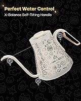 Vista 6 de Cocinare Collab Collection Chanior White Gooseneck Electric Kettle, ±0.5℉ Precise Temperature Control for Pour-Over Coffee & Tea, Quick Heating