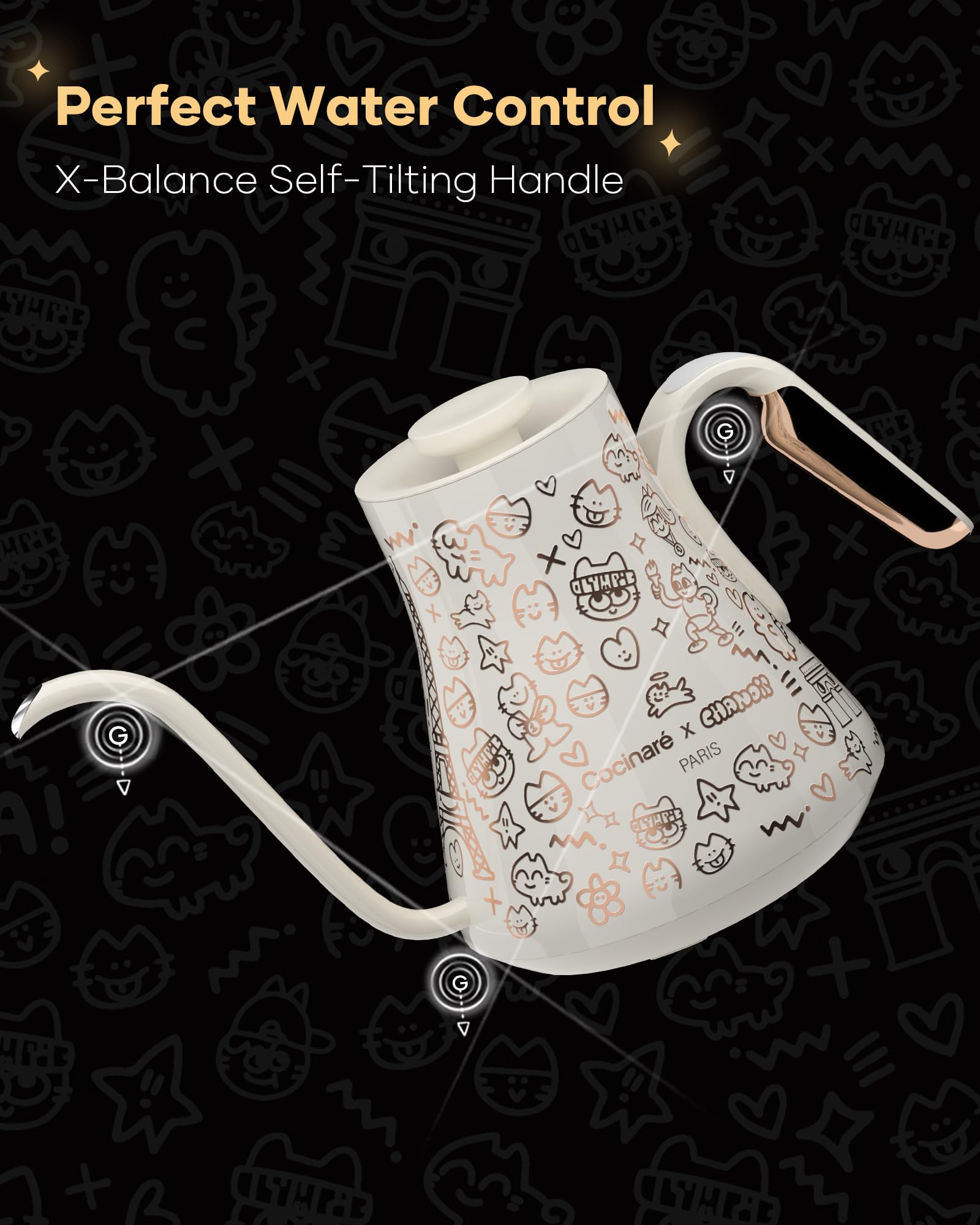 Cocinare x Chanoir FLOW M9 Pro Electric Kettle, Art de Paris