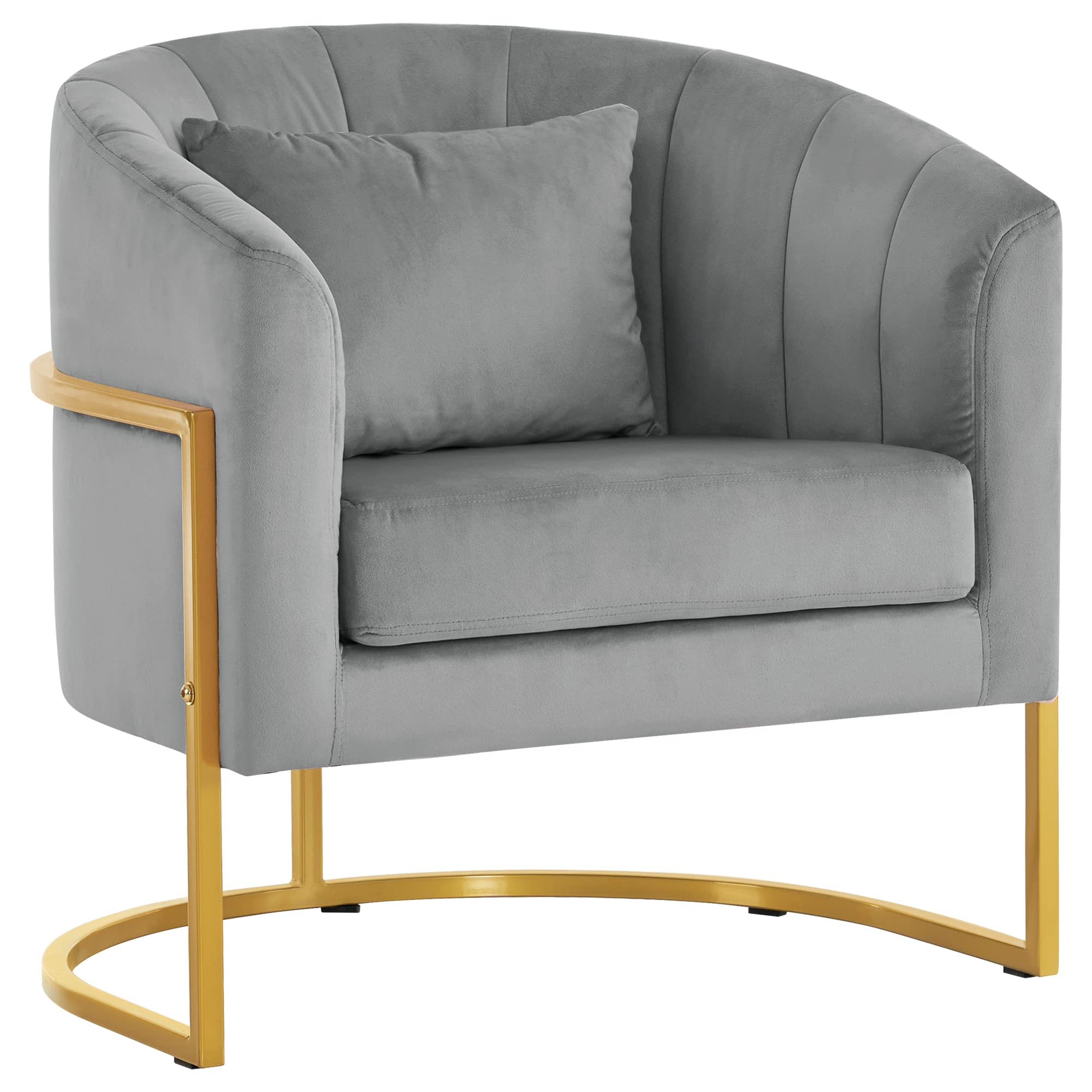 BarberPub Living Room Chair, Nail Tech Chair with Cushion, Manicure Armchair for Nail Technician, Spa Salon Equipment for Manicurist, Vanity Makeup Beauty Station 3513 (Grey)