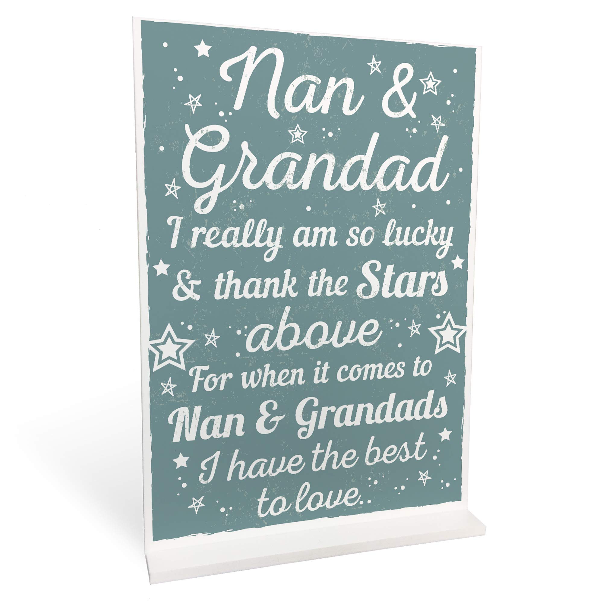RED OCEAN Best Nan And Grandad Gift Home Standing Plaque Grandparent Sign Keepsake Gifts From Grandchildren