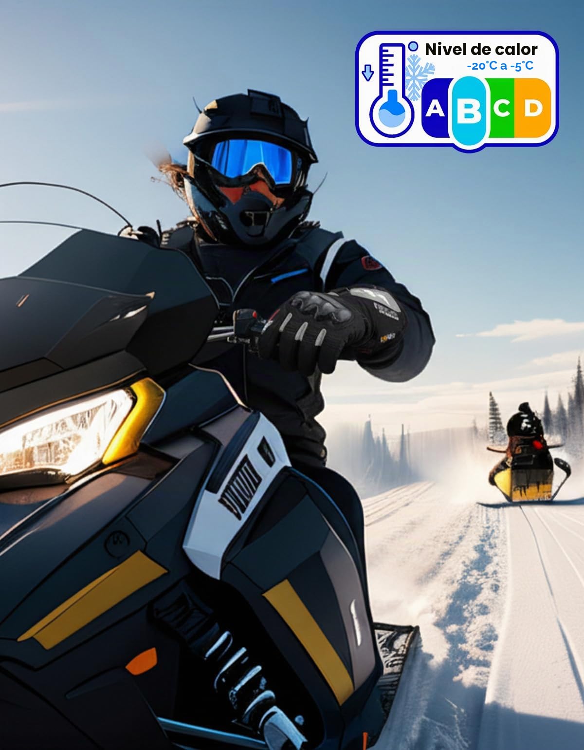 KEMIMOTO Guantes Calefactables, Doble Zona de Calefacción Independientes, con Batería 3000 mAh, Retención de Calor Desde -20℃ a -5℃, Guantes Moto Inviernos Térmicos Resistente al Desgaste