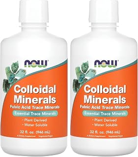 NOW Supplements, Colloidal Minerals Liquid, Plant Derived, Essential Trace Minerals, 32-Ounce (Pack of 2)