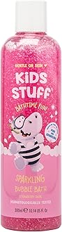 Kids Stuff Pink Sparkling Bubble Bath | Kids Bubble Bath with Strawberry Swirl Scent | Turns Water Pink & Sparkling for Bathtime Fun | Dermatologically Tested | Mild & Gentle on Skin | Vegan | 300ml